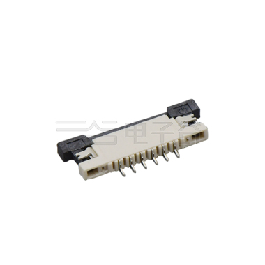 Pitch 1.00mm H1.2mm卧贴抽屉式上接 FPC 6pin 本色 镀雾锡